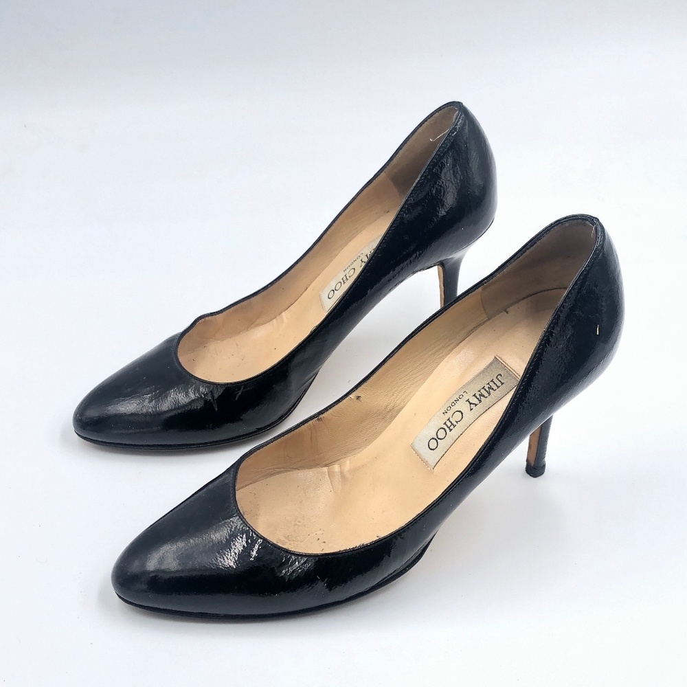 Jimmy Choo Black Leather High Heels Size 7 US